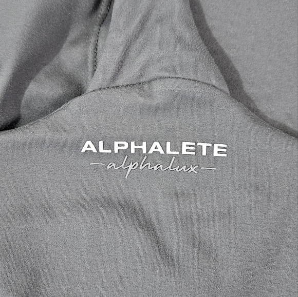 Bundle of 2 Alphalete Alohalux Solid Gray and Black High Neck Sports Bras - Picture 3 of 5